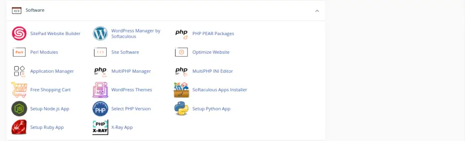 Image showing the location of the "Setup Python App" option in cPanel Dashboard